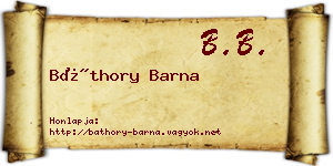 Báthory Barna névjegykártya