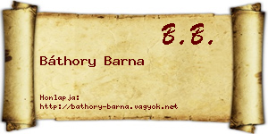 Báthory Barna névjegykártya